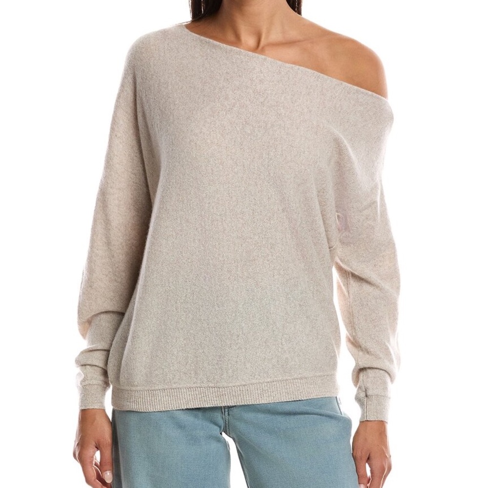 Minnie Rose Cashmere Off-Shoulder Sweater
